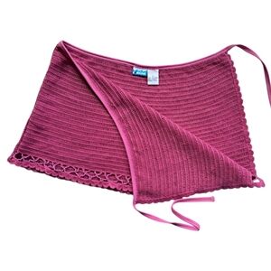 Soaked Pink Knit Wrap Bathing Suit Coverup Size Large